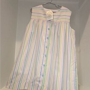 NWT The Beaufort Bonnet Company Pink and Blue Casual Dress with Rounded Neckline
